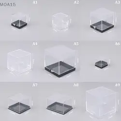 2/4pcs Clear Acrylic Plastic Storage Box Square Cube Display Case with Lid Container Dust Proof Showcase
