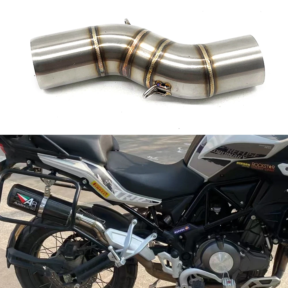 Motorrad Auspuff Carbon Faser Schalldämpfer Escape Moto Slip auf Rohr Für Benelli X TRK 502X TRK 502 TRK502X 2018 - 2021