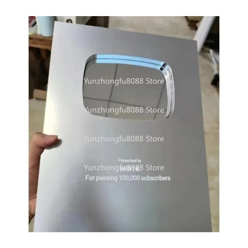 Gold Custom Logo Metal Plaque Medal Blank Wholesale Board for YouTube Bilibili Game Button Award Customizable Metal Crafts