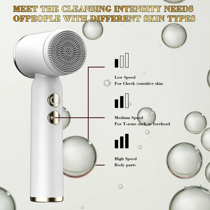 Portable Waterproof Facial Cleansing Spin Roller Sonic Massager Cleaner Brush Silicone Electric Face Brush Cleanser