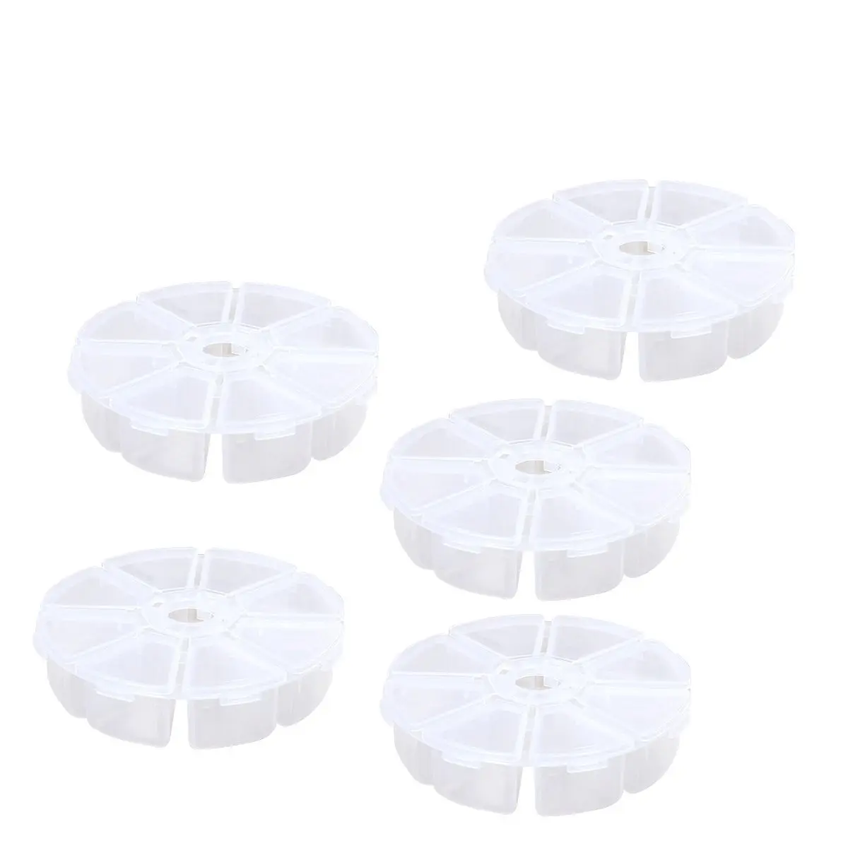

5Pcs Transparent Plastic Jewelry Storage Box 8-Slot Portable Display Case for Rings Earrings Pendants Organizing and Gifting