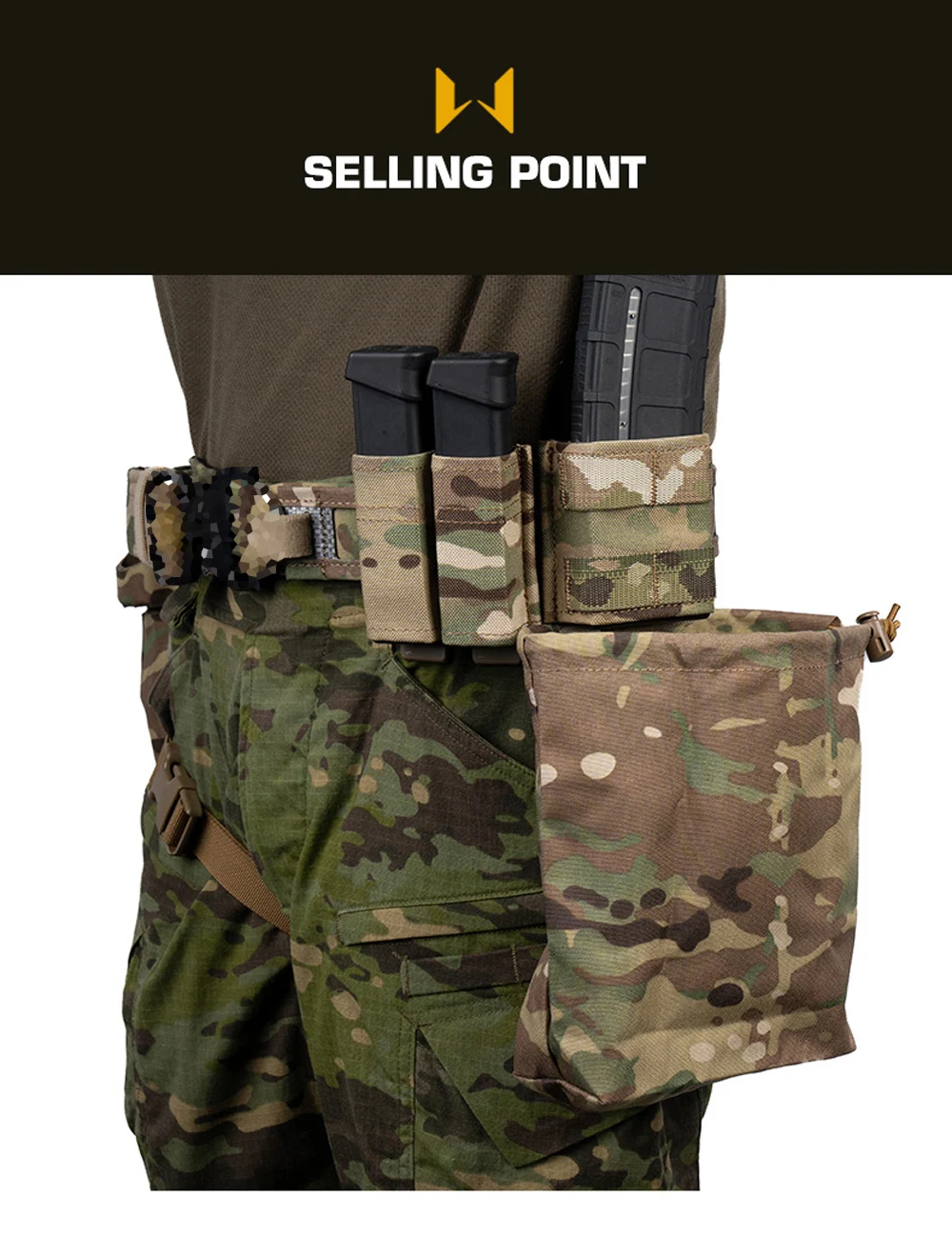 Taktische MINI-Recyclingtasche, Molle-Magazintasche, Magazinhalter, Outdoor-Paintball-Utility-Rückgewinnungstasche, Jagd-Magazintasche, Zubehör – Detail 6