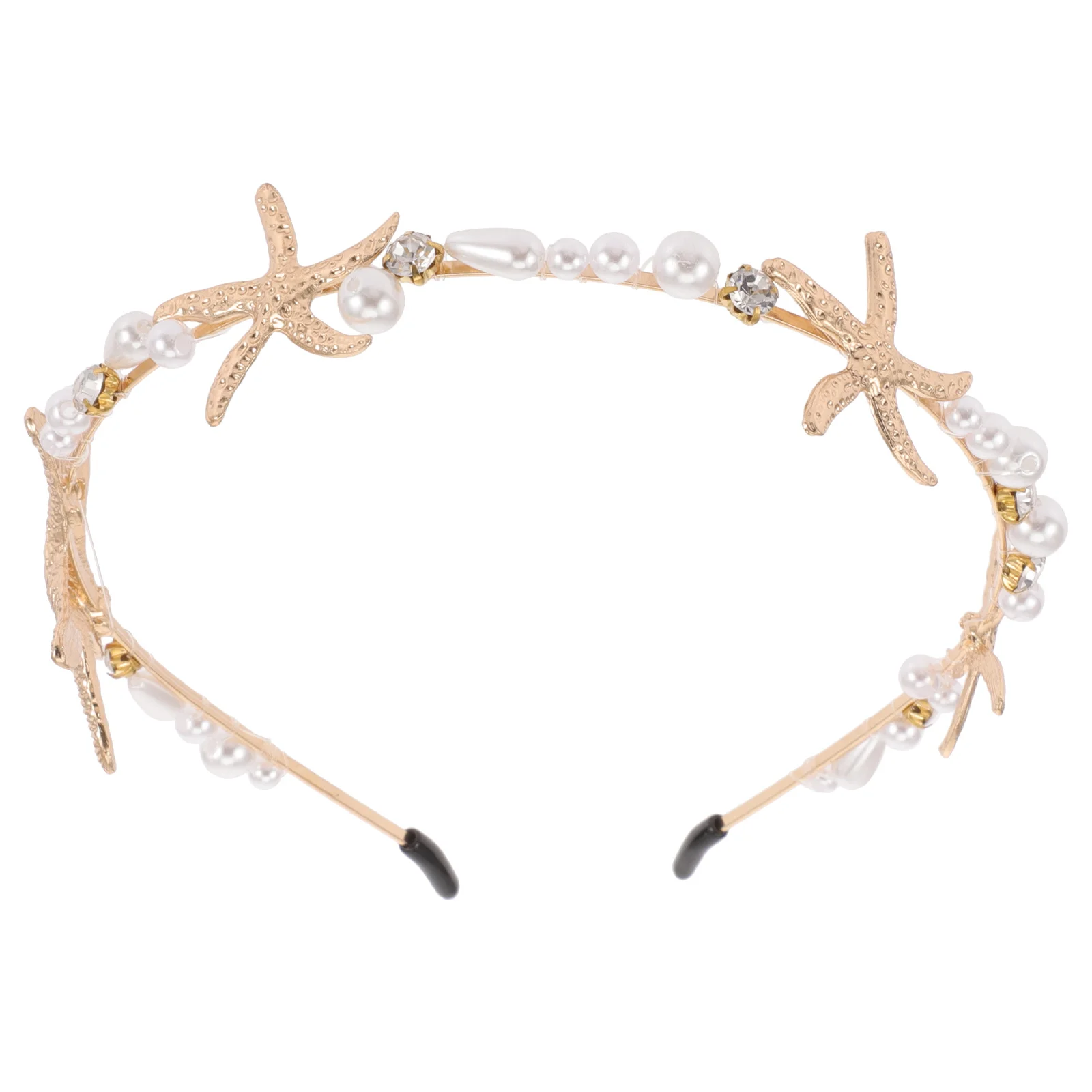 طوق شعر على شكل نجمة البحر مع زينة لؤلؤية، ربطة شعر عصرية للنساء لحفلات الزفاف، إكسسوار أغطية الرأس الرقيقة الأنيقة #4