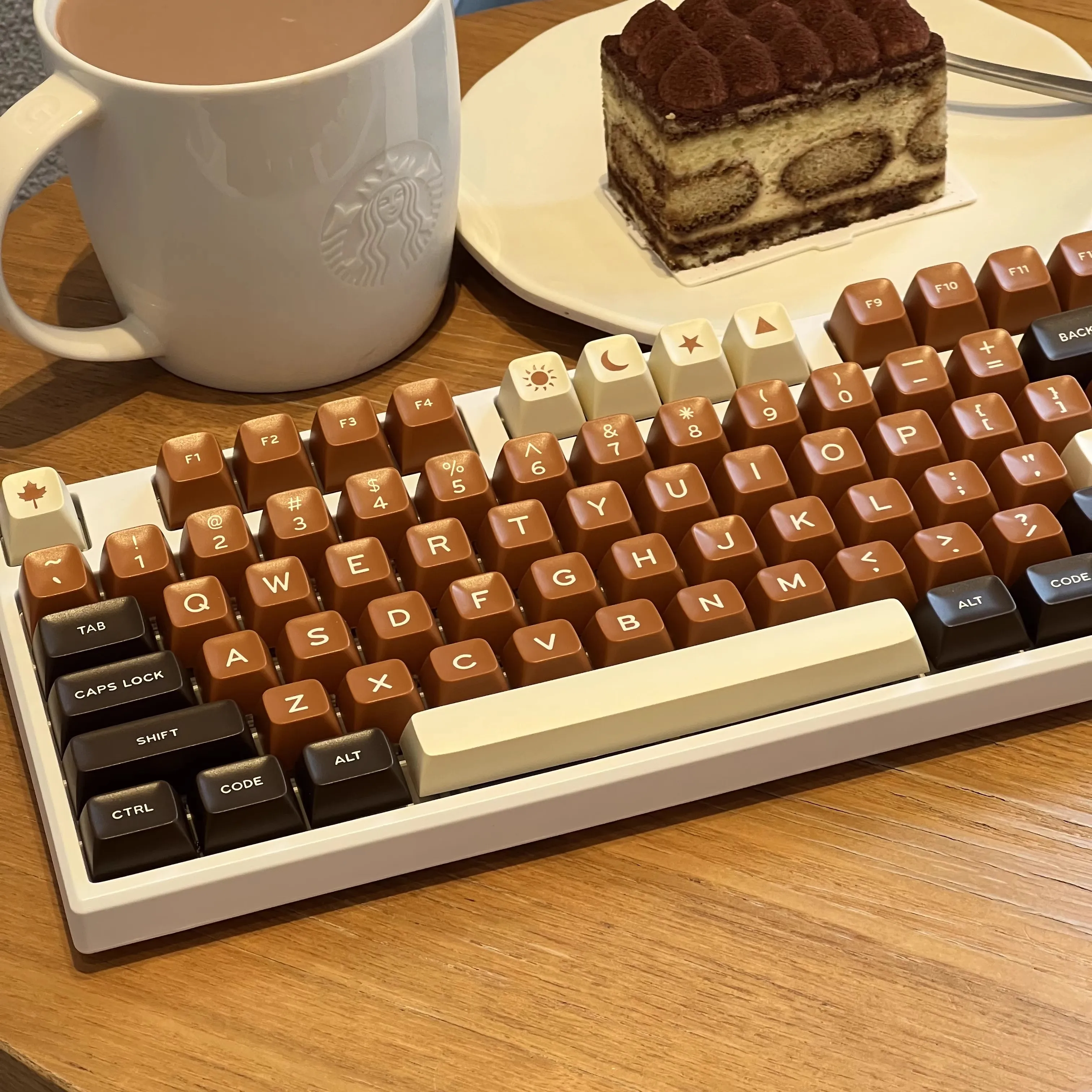 Daye Johanna Coffee Keycaps, profil SA, capuchons de touches ABS double injection, clavier de commutateurs MX, 64, 68, 75, 96, 98, 173, 104 prédire, ensemble