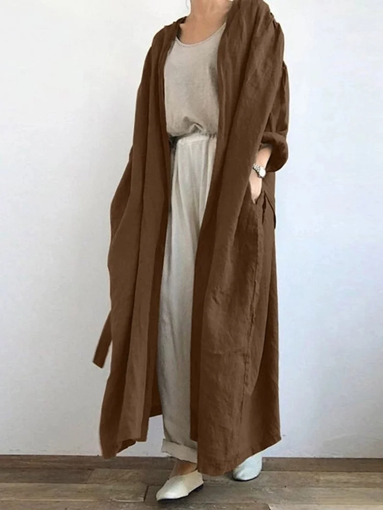 

Casual Long Sve irt Dr Women's Loose plus Size Versatile Long Coat Korean Japanese Sle Breathable Cotton Polyester