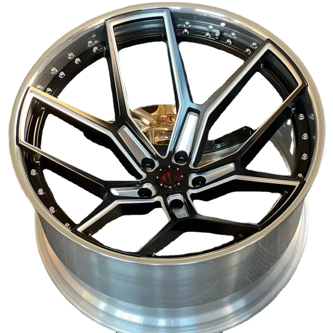 Hot Factory 18 19 20 21 22 24 Inch High Quality Colorful Two Piece Concave Big Lip Forged Car Wheels