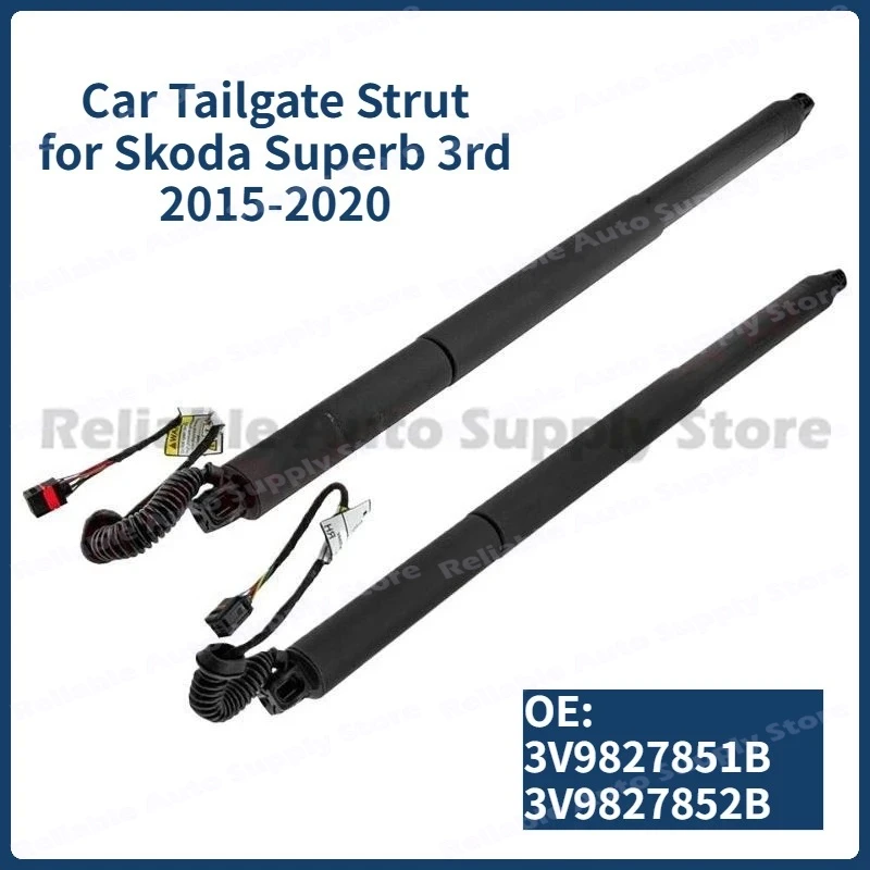 1 Pair of Car Tailgate Strut 3V9827851B 3V9827852B Trunk Tailgate Electric Lifting Support Rod for Skoda Superb 3rd 2015-2020