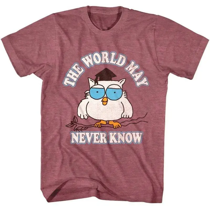 

Мужская футболка Tootsie Pop Owl World May Never Know