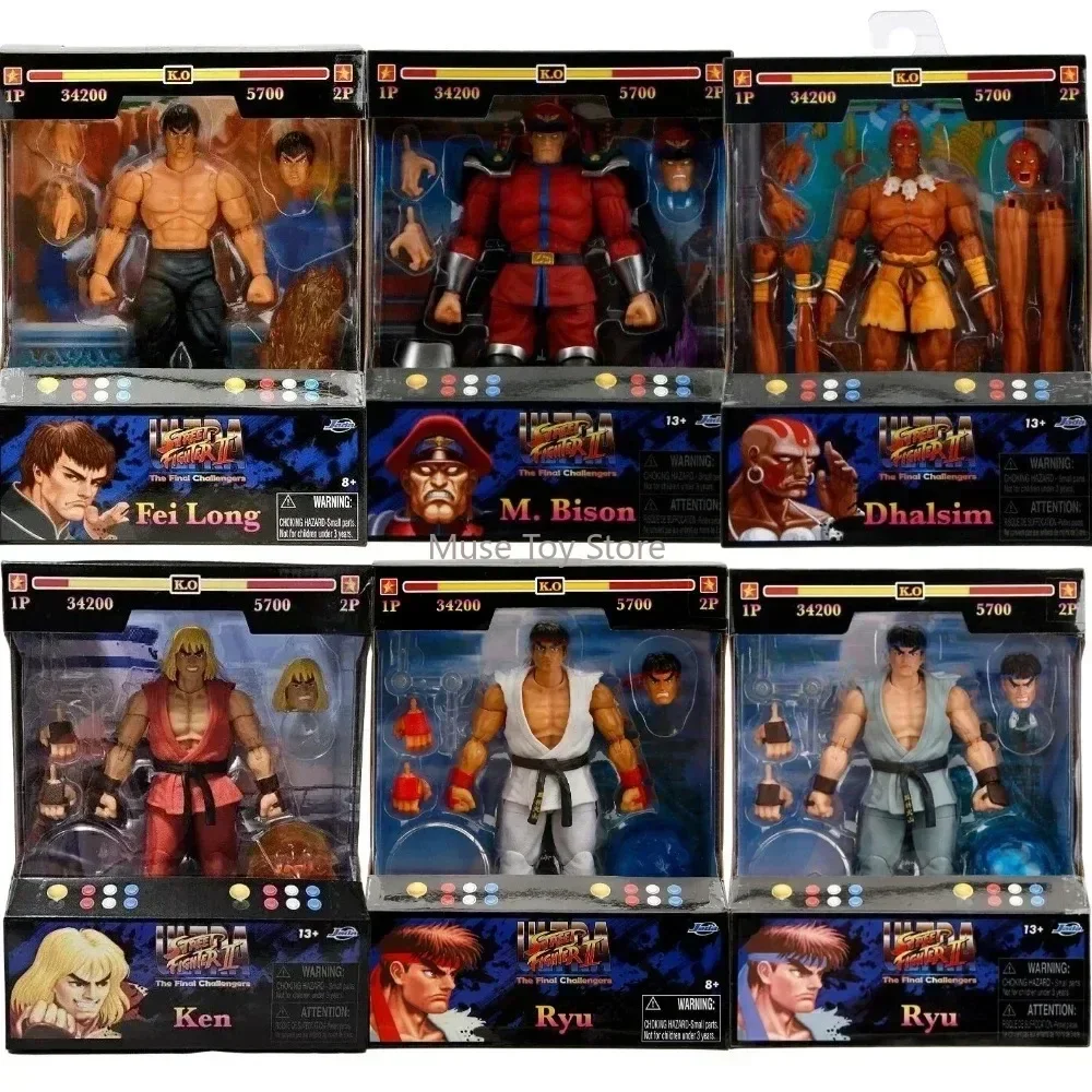 ในสต็อก Jada ของเล่น Ultra Street Fighter II M.Bison Dhalsim รุนแรง Ken RYU Chun Li 6 "นิ้ว Action Figure ของเล่นสะสมของขวัญ