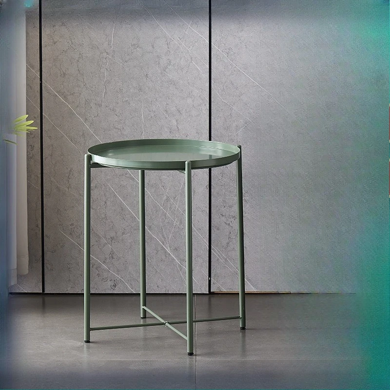 Iron Round Bedside Table Living Room Sofa Mini Coffee Table Minimalist Version Modern Gladden Corner Table Living Room Furniture
