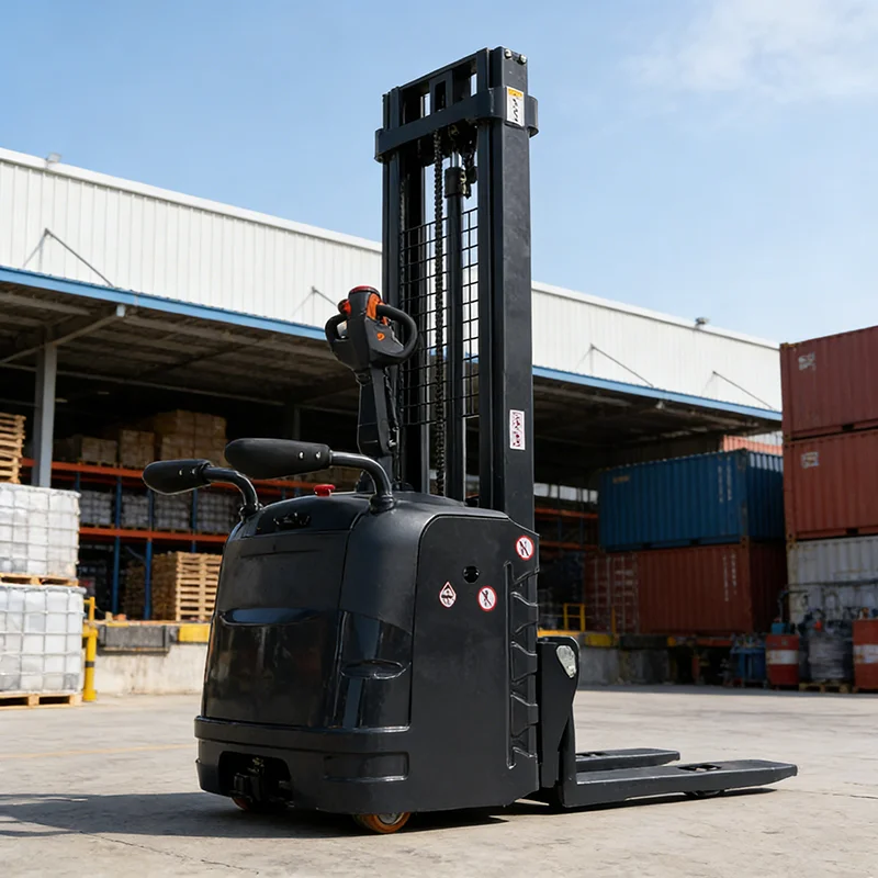 Mini Electric Stacker 500kg Lightweight Portable with Foldable Handle for Small Workshop