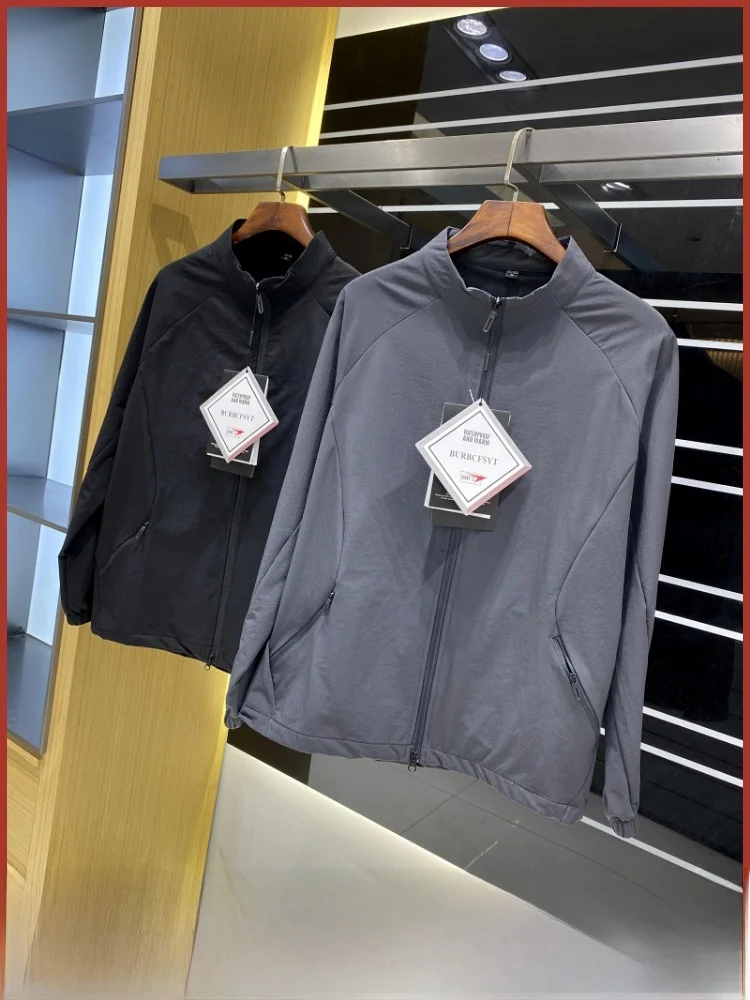 

Outdoor Series Men's Casual Jaet Loose Fit Breathable Sweat ng Stand Collar Long Sve Zipper Faion Urban Sle