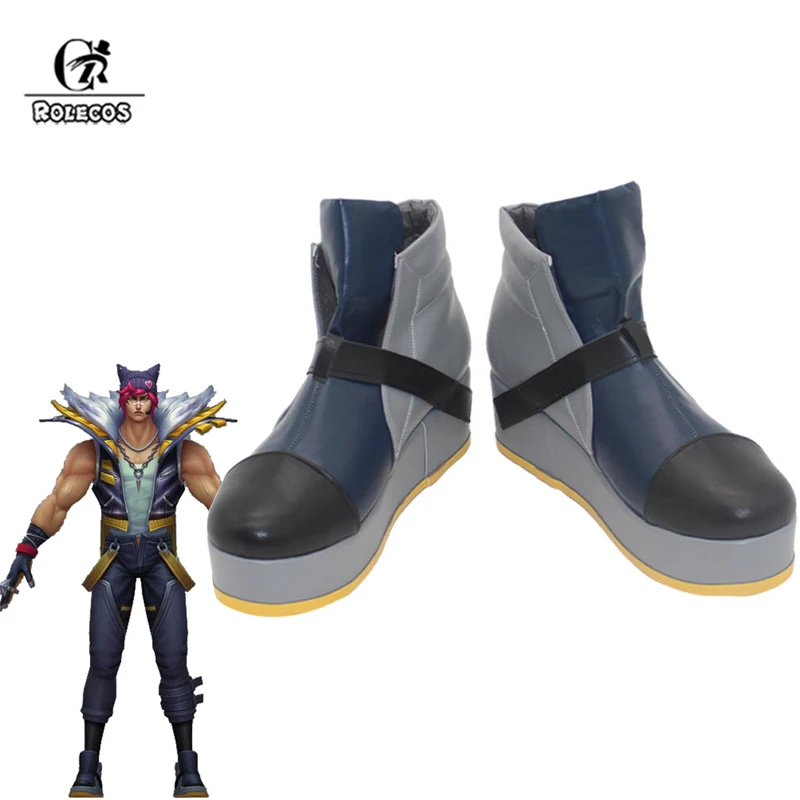 ROLECOS LOL Heartsteel Sett Cosplay Shoes Sett Flat High Heel PU Leather Christmas Men Shoes Halloween Male Shoes