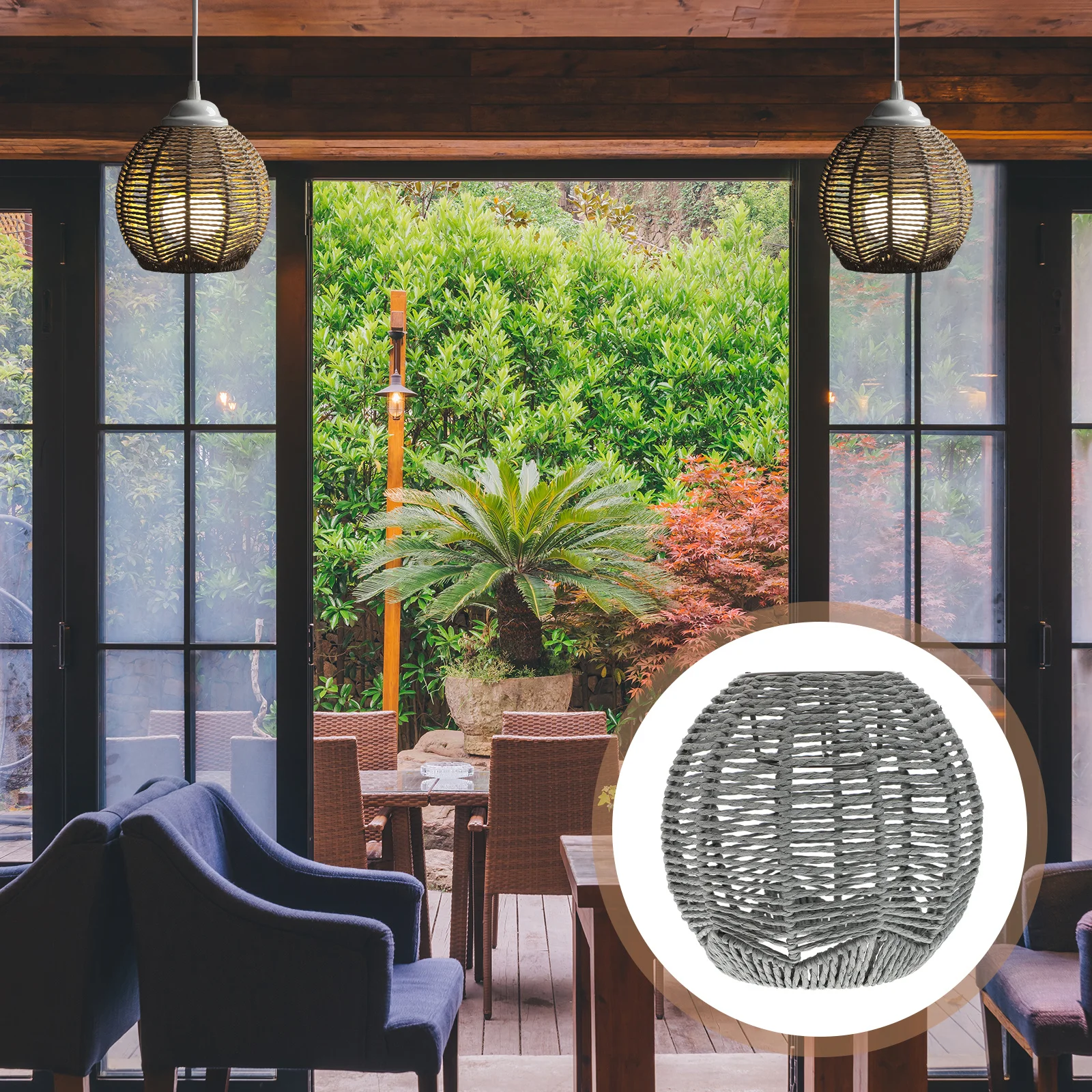 Gewebter Lampenschirm, groß, für Kronleuchter, Decke, Hängeleuchte, Zuhause, Hotel, Büro, Dekoration, Ersatzbeleuchtungszubehör