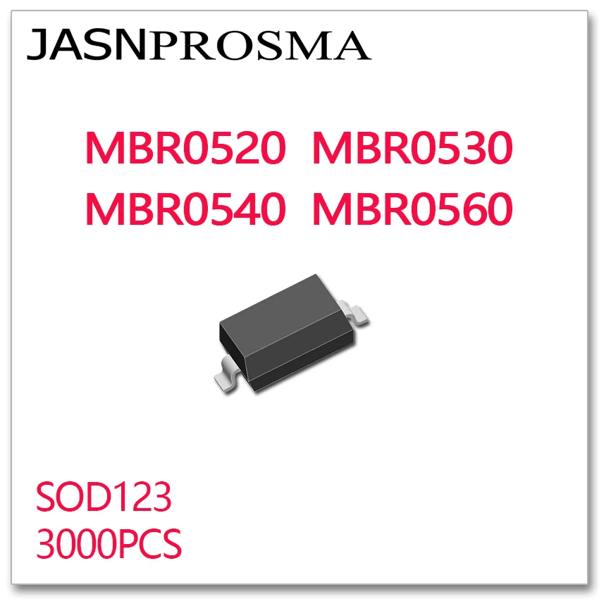 JASNPROSMA SOD123 MBR0520 MBR0530 MBR0540 MBR0560 1000PCS 3000PCS New goods high quality SMD 1206 B2 B3 B4 B6