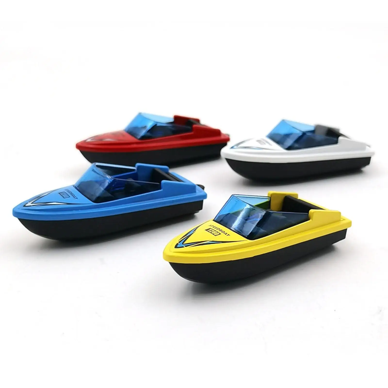 4Pcs Motorboat Model Toys Micro Landscape Decoration for Toddlers Age 3-12+