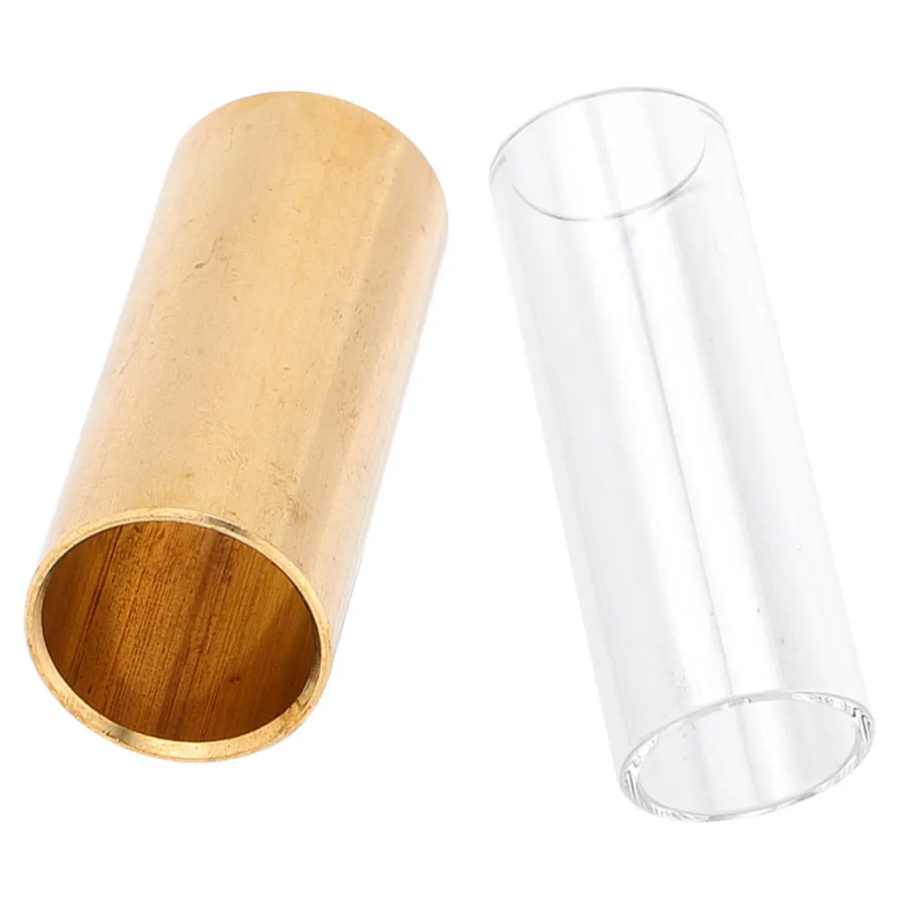 

2Pcs Ergonomic Glass Metal Guitar Slide Smooth Surface No String Damage Electric Acoustic Performance Guitar Things