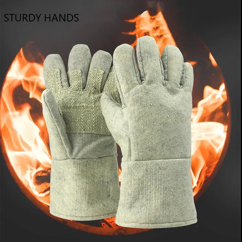 1Pair Kitchen Microwave Oven Anti High Temperature Resistance Gloves Thermal Heat Insulation Gloves  Barbecue Anti-scald Gloves