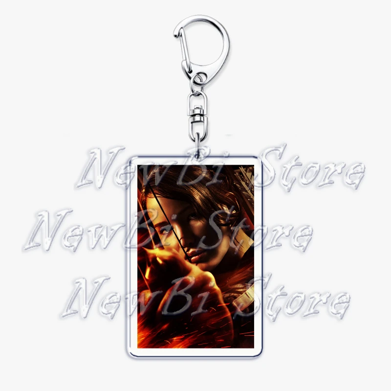 The Hunger Games Keychain for Accessories Bag Katniss Coriolanus Snow Peeta Catching Fire Key Chain Keyring Jewelry Fans Gift