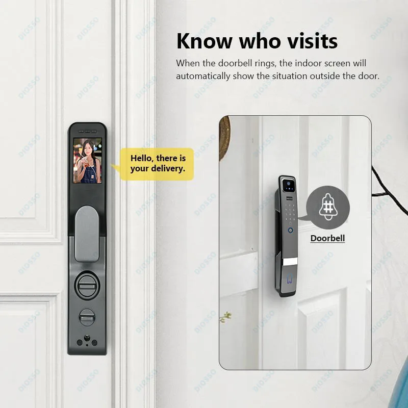 Tuya Wifi 3D face recognition Electronic lock biometrics Fingerprint Lock Smart Door Lock Key Card NFC Camera Electronic Lock