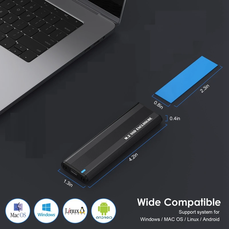 M2เคส SSD สีดำ M2 SSD เคส NGFF 5Gbps SATA Protocol M.2เป็น USB 3.1 Gen1อะแดปเตอร์ SSD สำหรับ NGFF SATA Disk BOX M.2 SSD เคส SSD