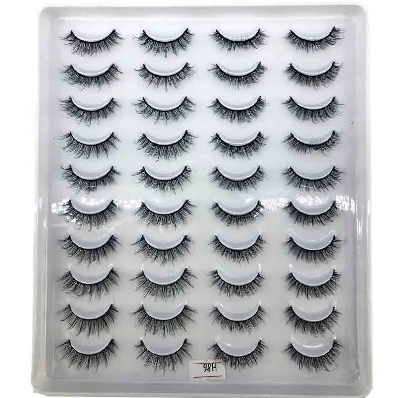 AMSDCN New 20 Pair Natural Long 3D Mink False Eyelash Makeup Set Mink Eyelash Extended Eyelash Short Eyelash