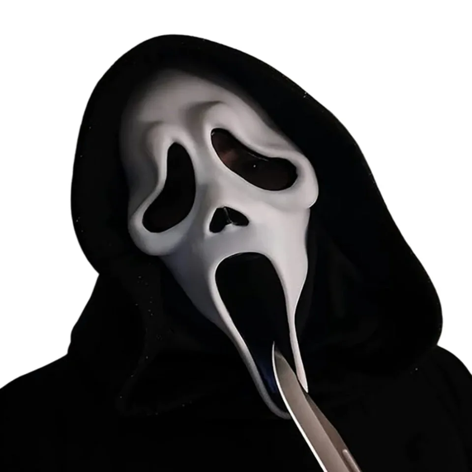 Adult Halloween Ghost Mask Scary Latex Face Cover Screaming Demon Design Horror Cosplay Party Prop Accessory