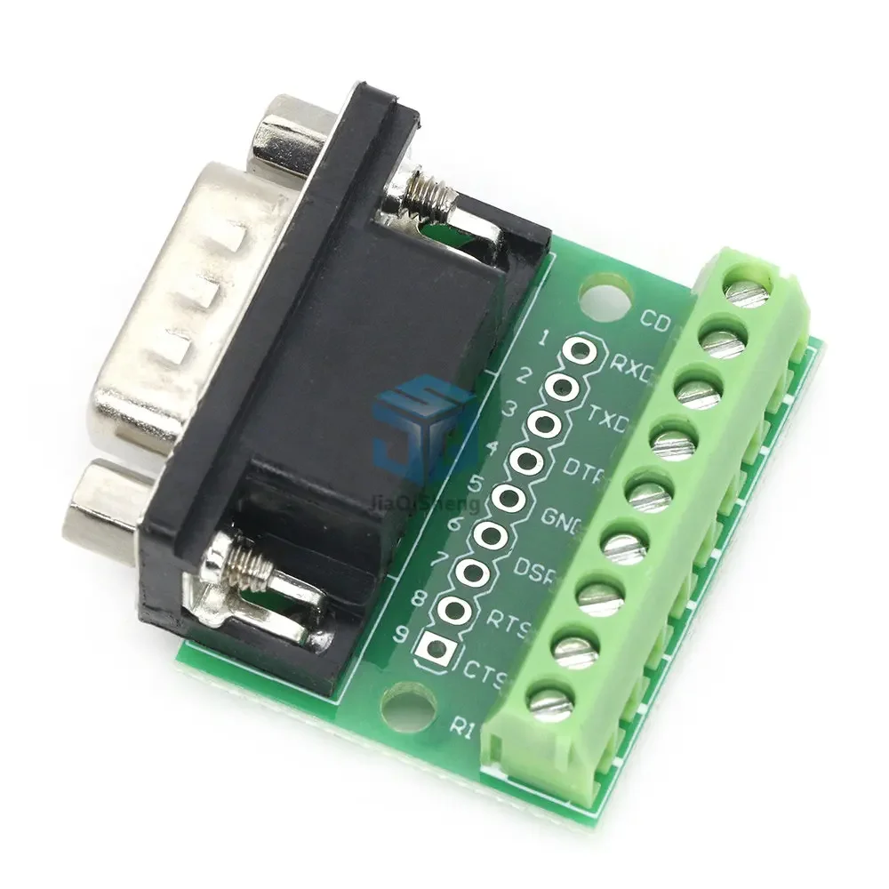 DB9 Male Female Adapter Signals Terminal Module RS232 RS485 Serial To Terminal 9-Pin 9-Hole Connector