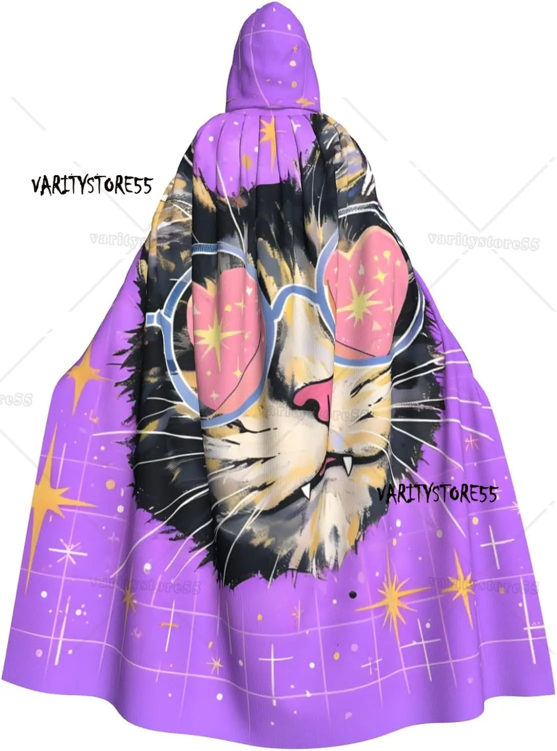 

Плащ «Любовь глаза кота» для взрослых на Хэллоуин с капюшоном, удобная праздничная накидка для костюмов, косплей, вечеринки на Хэллоуин, плащ с капюшоном