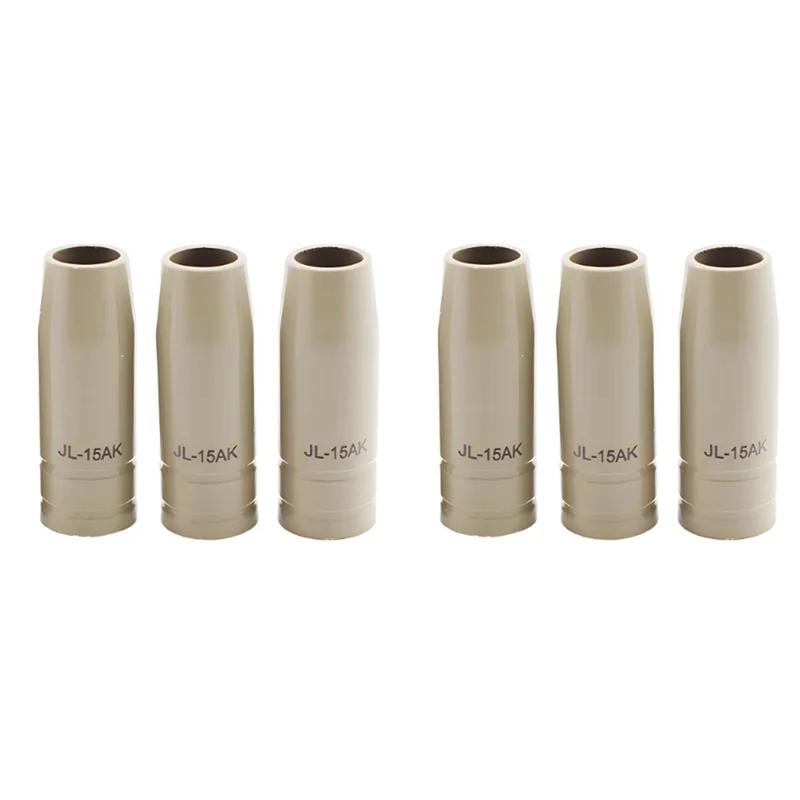 6Pcs 15Ak Coating Protection Nozzle Torch Gas Nozzle Tip 15AK Non-Stick Welding Slag Welding Torch Nozzle EURO Style-B91B
