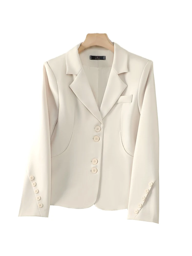 

Apricot Black Casual Female Blazer Women Fashion Full Sleeve Ladies Jacket