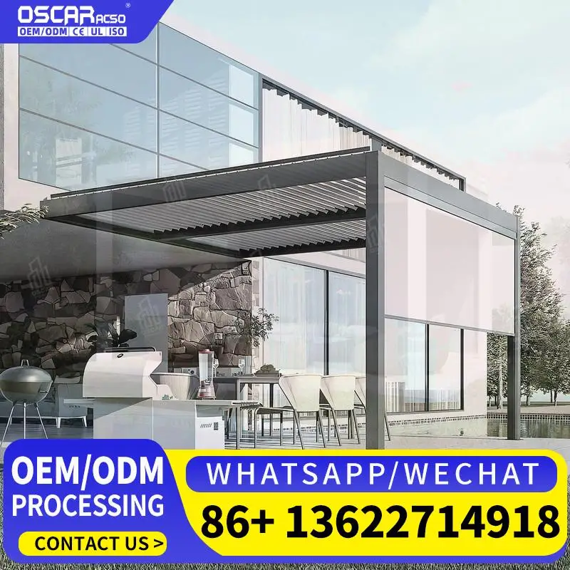 

Waterproof SnowResistant Outdoor Aluminum Pergola with Louvered Canopy for Garden Patio Backyard pergola