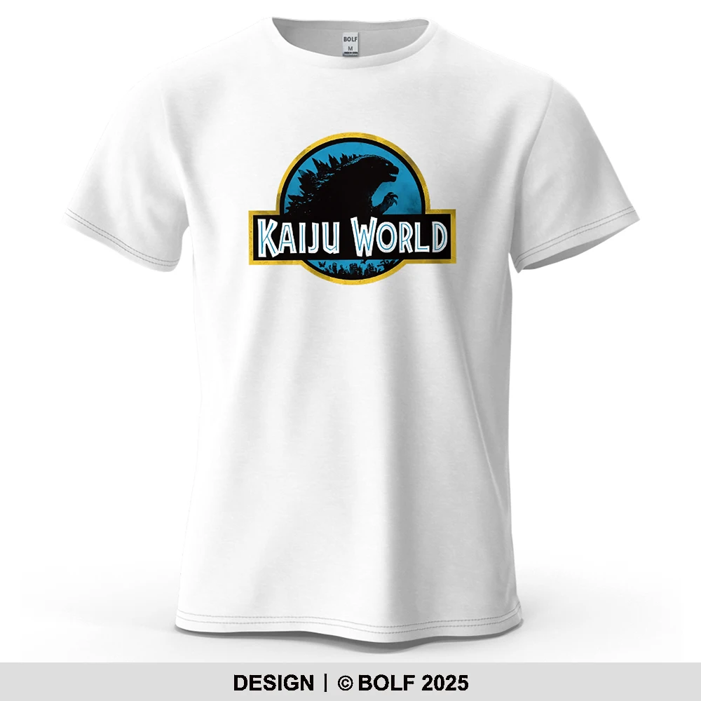 Kaiju World Monster Adventure Bedrucktes Herren-T-Shirt aus 100 % Baumwolle, übergroß, coole Grafik-T-Shirts für Damen, Tops, T-Shirts, Streetwear