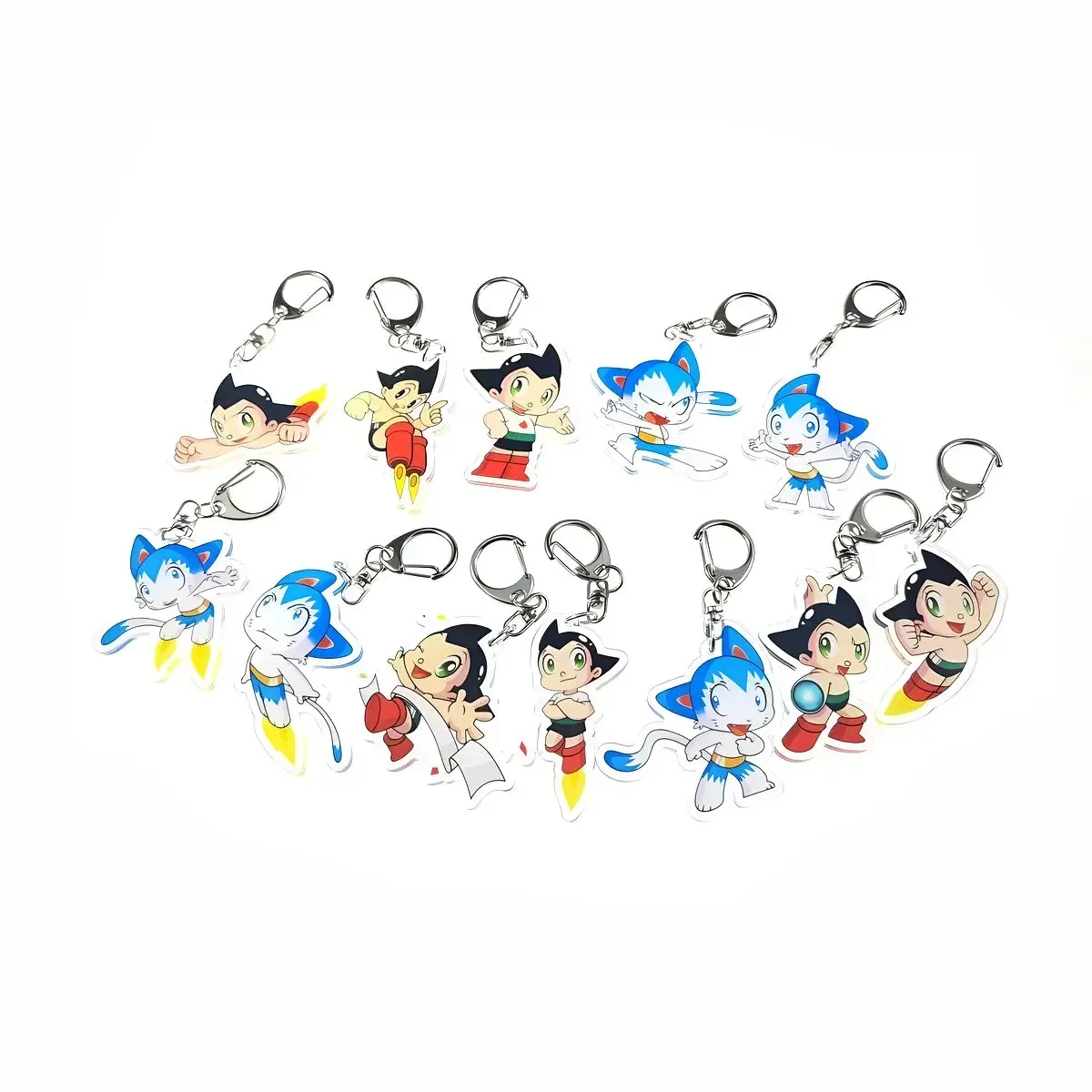 Astro Boy acrílico dibujos animados Anime colgante llaveros titular coche llavero teléfono móvil bolsa joyería regalos Accesorios