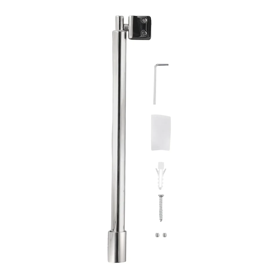Frameless Shower Door Support Arm – Wall-to-Glass Bar, Brushed Nickel, Fits 8-10mm Glass, 100cm Length