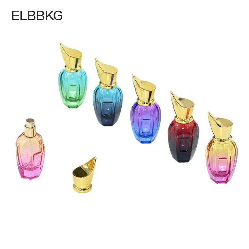 28ml Perfume Bottle Glass Colorful Portable Refillable Travel Perfume Atomizer Empty Makeup Container Mist Spray Bottle