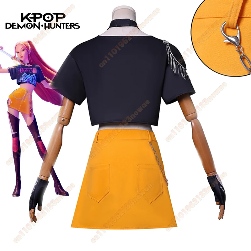 MINISO Mira KPop аниме охотники на демонов косплей костюм парик комплект для женщин и девочек высококачественный костюм охоты идеально подходит для Хэллоуина