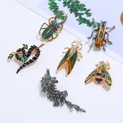 New Arrival Exquisite Women Men Beetle Frog Crystal Enamel Brooches Buckles Fashin Exquisite Metal Insect Series Badges Pins