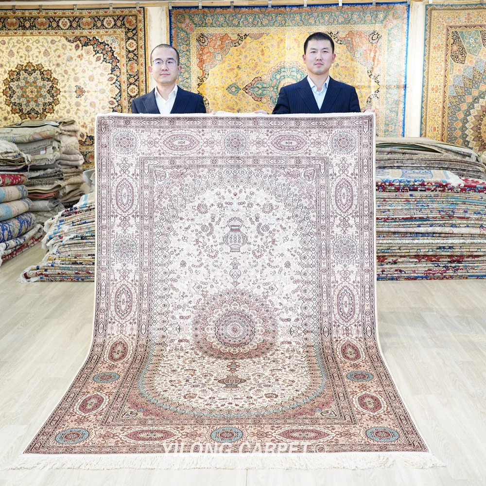 

152x244cm Handwoven Persian RugsTurkish Exquisite Medallion Silk Carpet (WY335A)