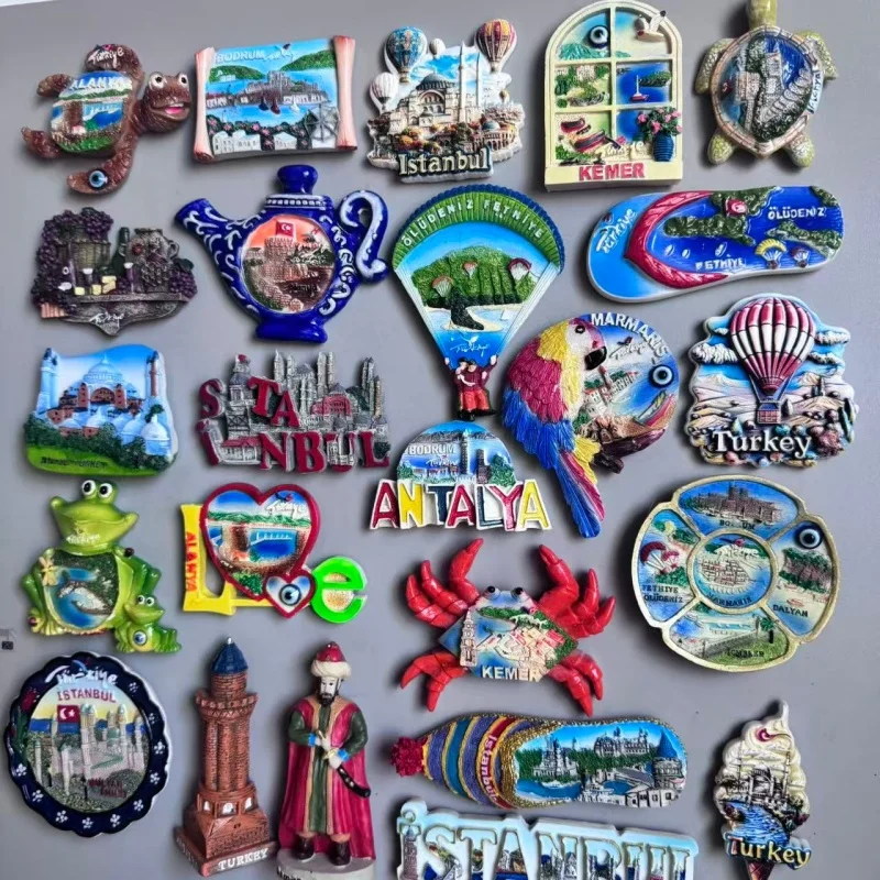تركيا مغناطيس الثلاجة تذكارية سياحية ألانيا بودروم اسطنبول كيمير فيتني مارمارسي كوساداسي ديكور المنزل مغناطيس الثلاجة
