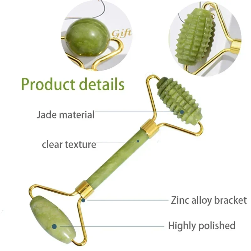 Natural Jade Roller Face Gua Sha Natural Stone Body Neck Massager Acupoint Eye Care Spa strumenti di massaggio massaggio Visage Lifting