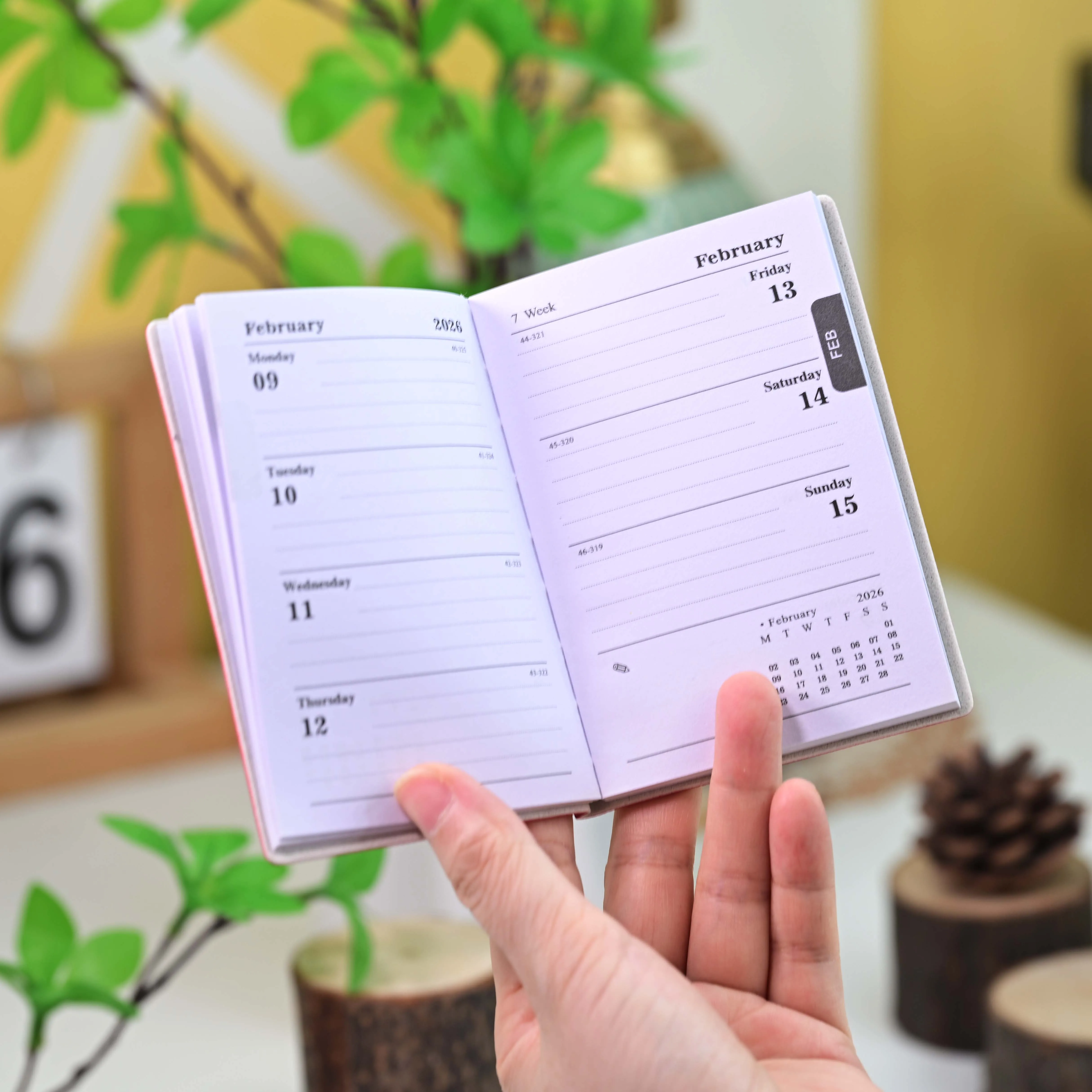 2026年 a7 英語スケジュール帳 2026年 厚手デイリープランノート 365日タイムカレンダーブック