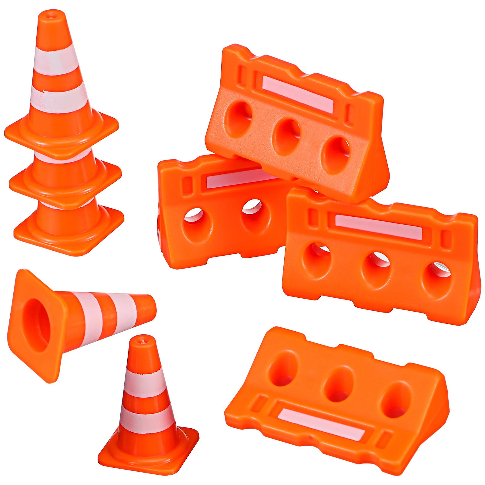 24 Pcs Traffic Cognitive Toys Miniature Cones Craft Twigs Road Sign Small Plastic Barricade Child