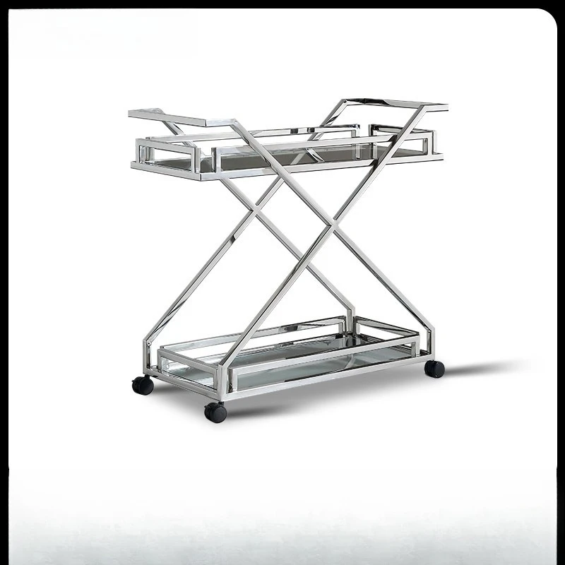 Hotel restaurant beverage service truck ktv cake cart hotel beauty club trolley stainless steel double-layer dining cart