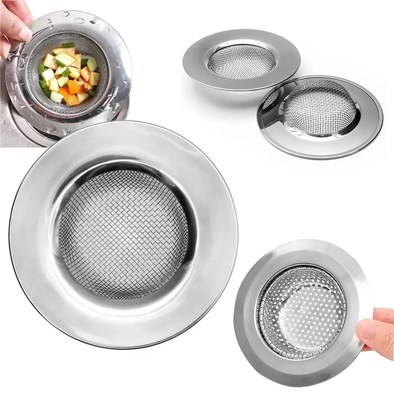 Kitchen Sink Filter Stainless Steel Mesh Sink Strainer Filter Bathroom Sink Strainer Drain Hole Filter Sewer Screen Strainers