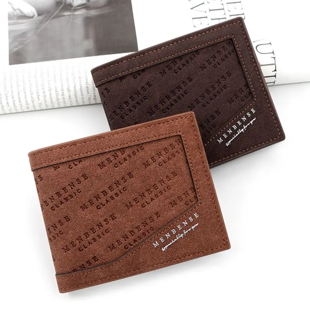 

PU Leather Two Fold Wallet Business Large Capacity Leisure Men's Short Wallet Card Holders Soft Male Leather Purse Outdoor