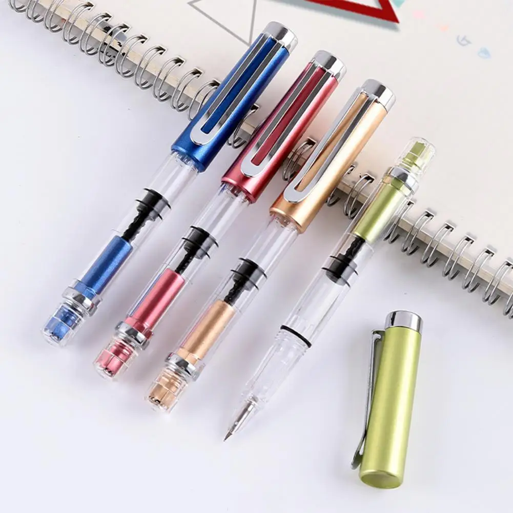 Titanium Fountain Pen High Ink Capacity Vacuum Filling Stainless Steel Fine Nib Pen Smooth Writing Pen For Daily Writing