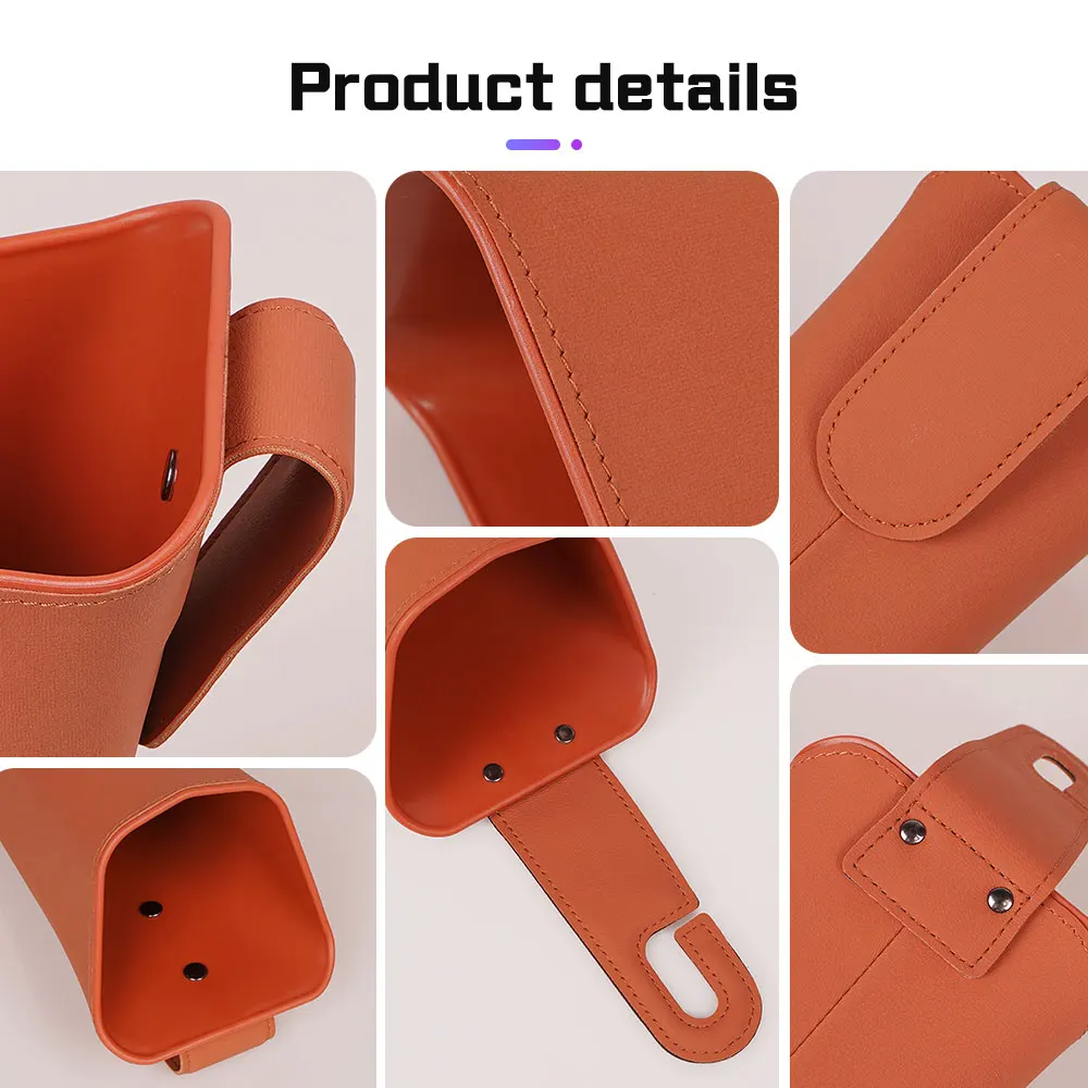 For BMW X1X2X3X5X6 X7 1 3 5 6 7 Series F40 F48 E60 E90 G20 G30 Leather Car Door Storage Box Seat Cup Holder Waterproof Trash Can view 4