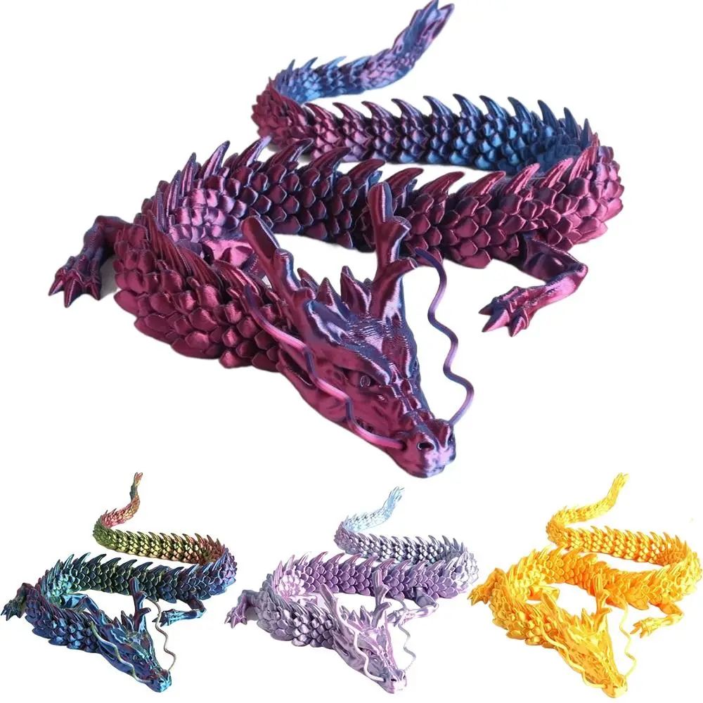 45cm 3D Printed Dragon Full Body Joints Movable Wings Chinese Dragon Ornaments Conjoined Rotatable Articulated Dragon