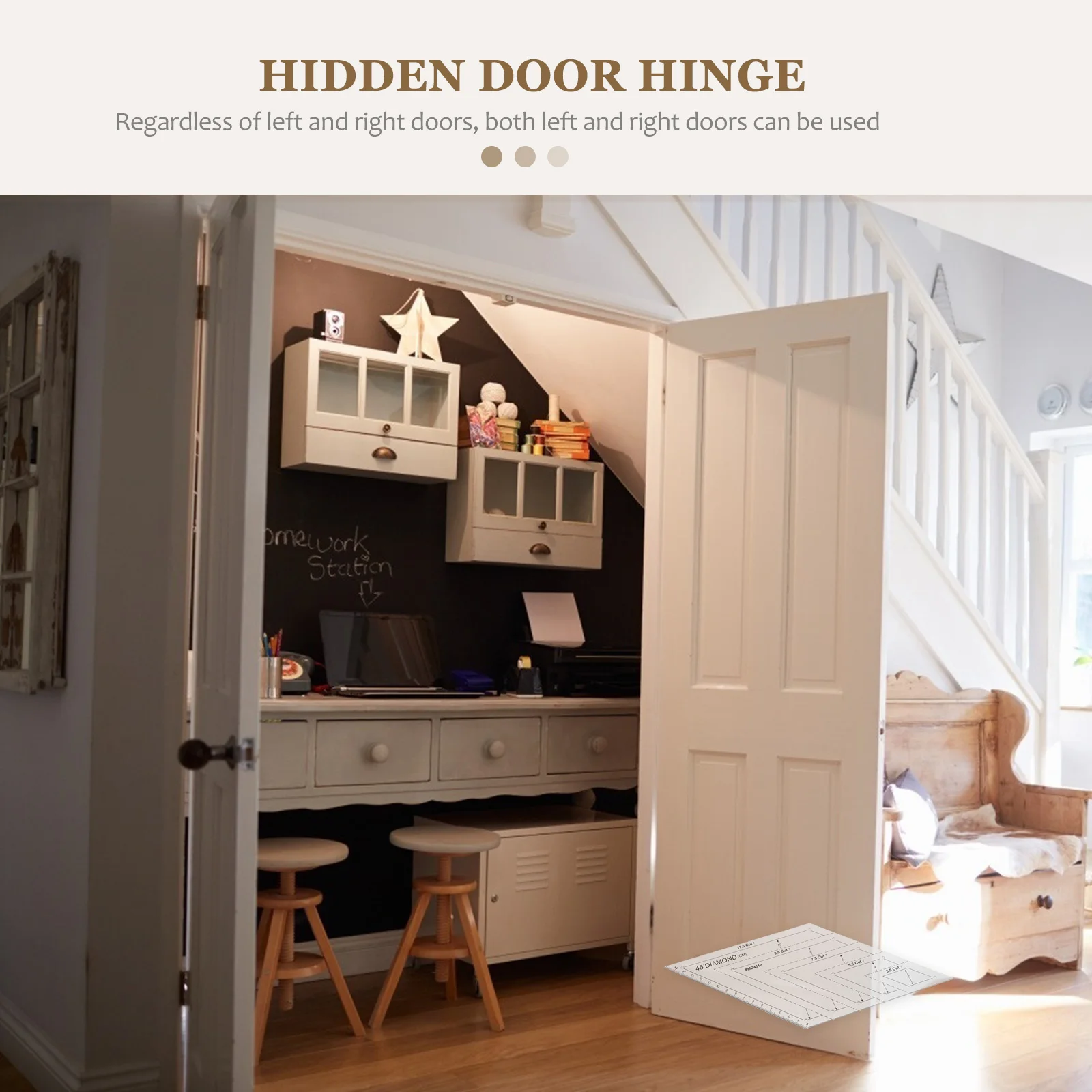 

Hinges Invisible Door Home 180 Degree Swing Heavy Duty Automatic Golden Hidden Accessories